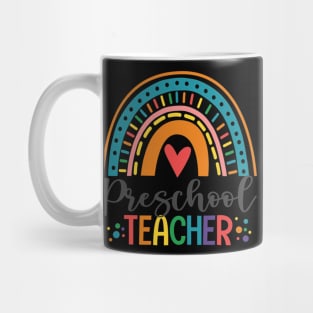 Preschool Teacher Funny Colorful Rainbow Back To School Mug
